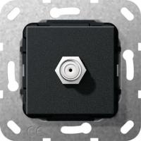 Розетка SAT-F Gira System 55 черный матовый	565010