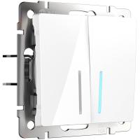 Выключатель Werkel двухклавишный с подсветкой белый WL01-SW-2G-LED 4690389059193