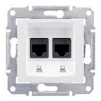 Розетка компьютерная 2хRJ45 Schneider Electric Sedna UTP SDN4400121