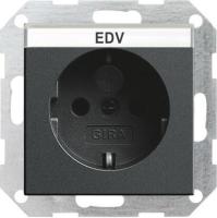 Розетка Gira System 55 Schuko с/з со шторками 16A 250V безвинтовой зажим антрацит 046228