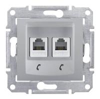Розетка телефонная 2хRJ11 Schneider Electric Sedna SDN4201160
