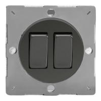 Выключатель Varilight двухклавишный Iridium Black Z1EG2I