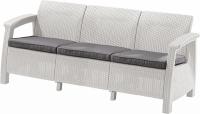 Диван пластиковый Корфу Макс (Corfu love seat max) белый (производство Россия)