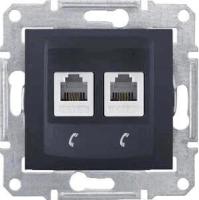 Розетка телефонная 2хRJ11 Schneider Electric Sedna SDN4201170