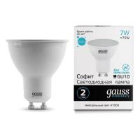 Лампа светодиодная Gauss GU10 7W 4100K матовая 13627 Лампа светодиодная Gauss GU10 7W 4100K матовая 13627