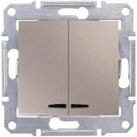 Выключатель двухклавишный с синей подсветкой Schneider Electric Sedna 10A 250V SDN0300368