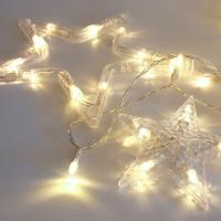 Светодиодная гирлянда Vegas бахрома с звёздочками 3xAA теплый белый 8 режимов 55134