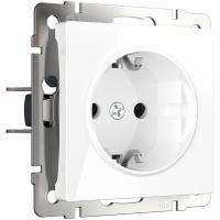 Розетка Werkel с заземлением и шторками белая WL01-SKGS-01-IP44 4690389047145