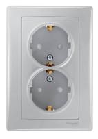 Розетка двойная Schneider Electric Sedna с/з со шторками 16A 250V SDN3000760