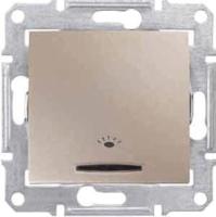 Выключатель кнопочный с синей подсветкой Свет Schneider Electric Sedna 10A 250V SDN1800168