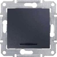 Выключатель кнопочный с синей подсветкой Schneider Electric Sedna 10A 250V SDN1600170