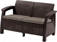 Диван пластиковый Корфу 2 (Corfu II love seat) коричневый