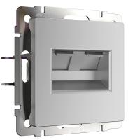 Розетка Werkel двойная Ethernet RJ-45 серебряный WL06-RJ45+RJ45 4690389073540