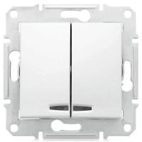 Выключатель двухклавишный с синей подсветкой Schneider Electric Sedna 10A 250V SDN0300321