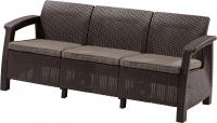 Диван пластиковый Корфу Макс (Corfu love seat max) коричневый (производство Россия)