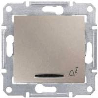 Выключатель кнопочный с синей подсветкой Звонок Schneider Electric Sedna 10A 250V SDN1600468