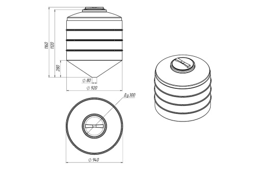 Емкость ФМ 500 л белая