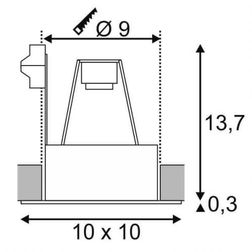Встраиваемый светильник SLV Indi Rec 112474