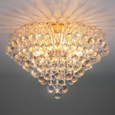 Подвесная люстра Eurosvet 3299/9 белый с золотом/прозрачный хрусталь Strotskis