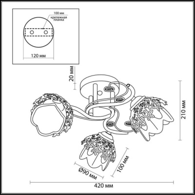 Потолочная люстра Lumion Florana 3002/3C