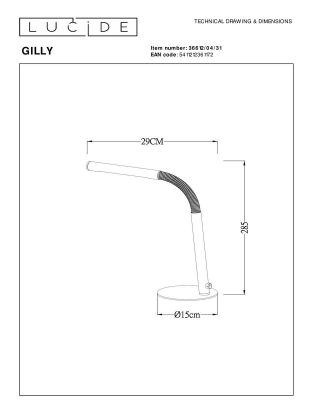Настольная лампа Lucide Gilly 36612/04/31 Настольная лампа Lucide Gilly 36612/04/31