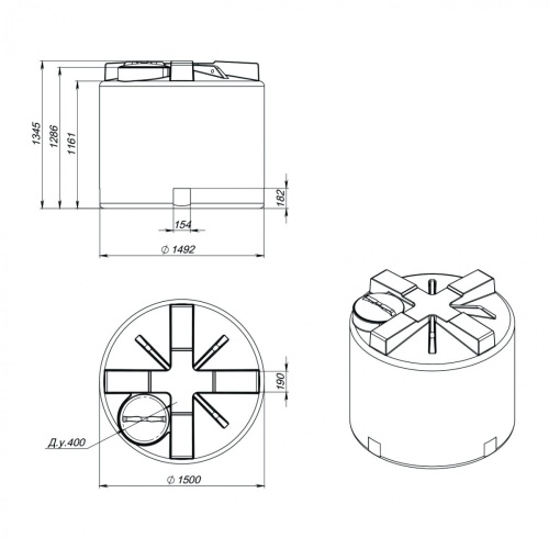 Емкость рециклинговая R T 2000 л