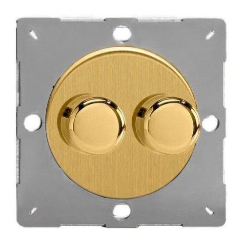 Диммер поворотный Varilight двойной Brushed Brass Z1EGTP2B