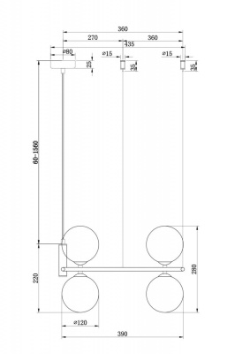 Подвесная люстра Maytoni Ring MOD013PL-04BS