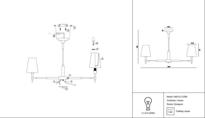 Подвесная люстра Maytoni Zaragoza H001CL-07BS