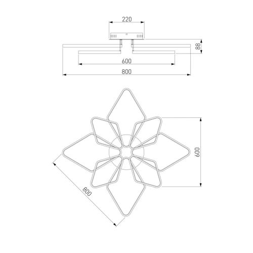Потолочная светодиодная люстра Eurosvet Kalifea 90081/8 хром