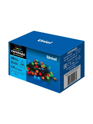 Светодиодная гирлянда Uniel Шарики 220V разноцветный ULD-S0540-060/DGA MULTI IP20 COLORBALLS 07928