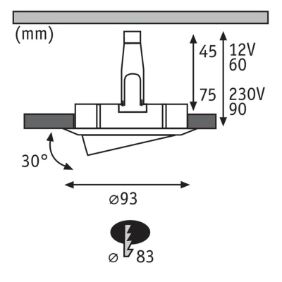 Встраиваемый светильник Paulmann Nova 93663