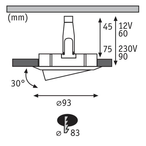 Встраиваемый светильник Paulmann Nova 93663
