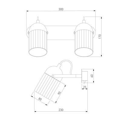 Спот Eurosvet Mars 20122/2 черный/тертый серый
