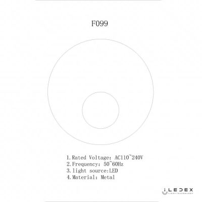 Настенный светодиодный светильник iLedex F099-9W-3000K WH-BK