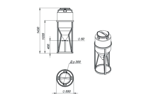 Емкость ФМ 120 л белая в обрешетке