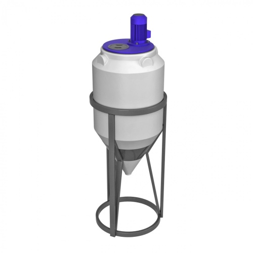 Емкость ФМ 120 л белая в обрешетке с турбинной мешалкой
