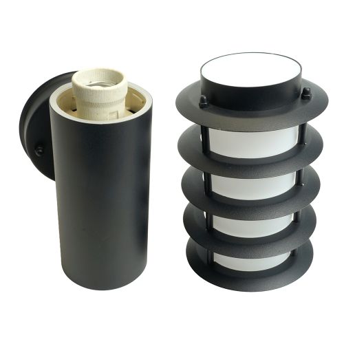 Светильник садово-парковый Feron DH046-B, Техно на стену, 18W E27 230V, черный 51526