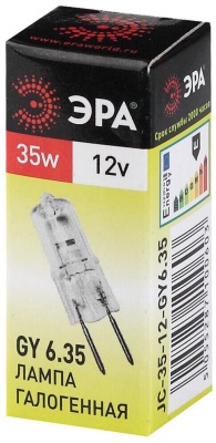 Лампа галогенная ЭРА GY6.35 35W 2700K прозрачная GY6.35-JC-35W-12V C0027371
