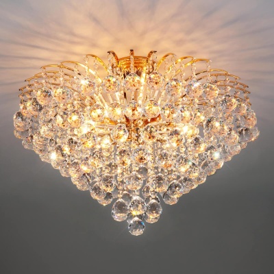 Подвесная люстра Eurosvet 3299/9 золото/прозрачный хрусталь Strotskis