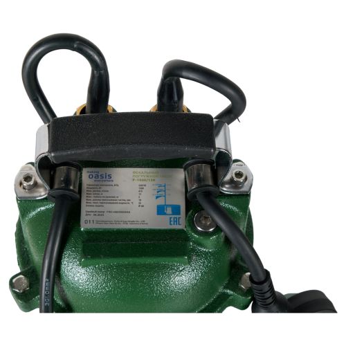 Фекальный насос с режущим механизмом Oasis F-1500/13R, 1500 Вт, 415 л/мин, напор 13 м, с поплавком, для откачки канализации, для грязной воды