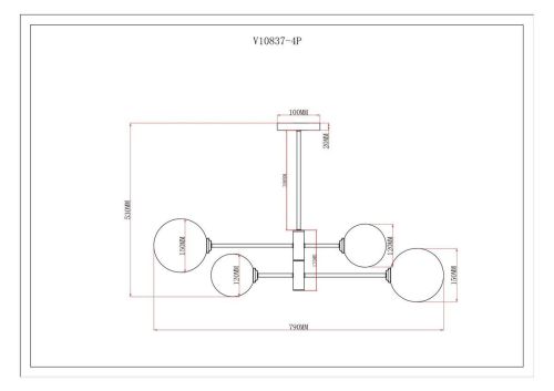 Подвесная люстра Moderli Molecule V10837-4P