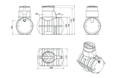 Емкость топливная подземная Rostok U 1250 л