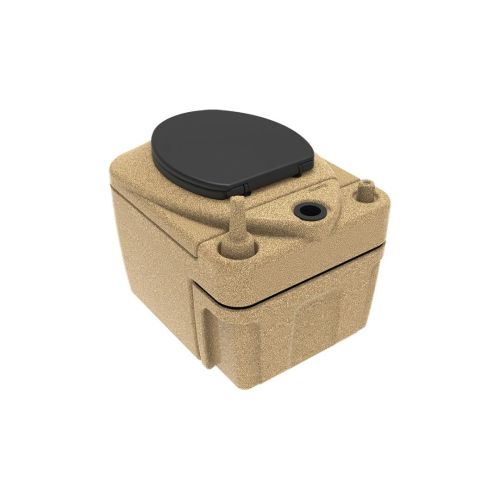 Туалет торфяной для дачи Rostok Eco с разделителем, с термосиденьем, песочный гранит