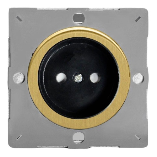 Розетка 2К+З Varilight Brushed Brass/черный Z1EG5FBB