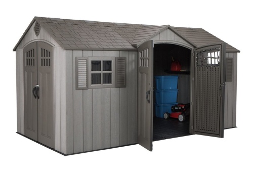 Пластиковый сарай WoodLook 15х8 DD