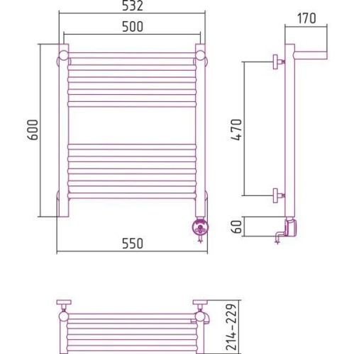 Сунержа Богема с полкой 600х500