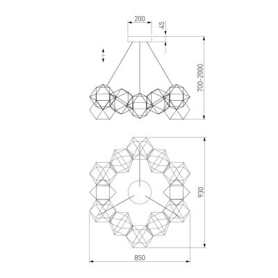 Подвесной светодиодный светильник Eurosvet Uma 90369/12 черный жемчуг