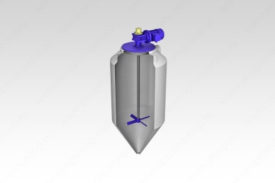 Емкость ФМ 240 л белая в обрешетке с лопастной мешалкой