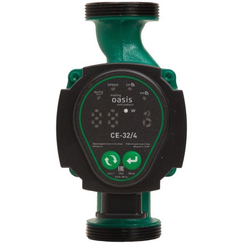 Насос циркуляционный для отопления Oasis CE-32/4 с импульсным управлением, 22 Вт, напор 4 м, 45 л/мин, с накидными гайками
